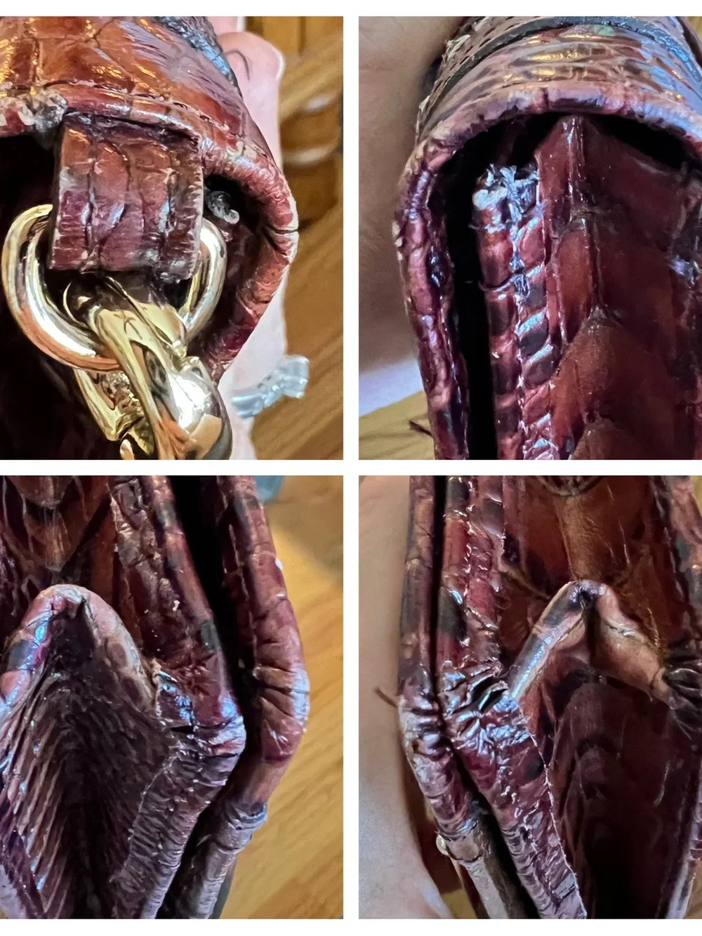 Brahmin Wristlet Wallet Canterbury Faux Lizard Genuine Leather Pecan Melbourne